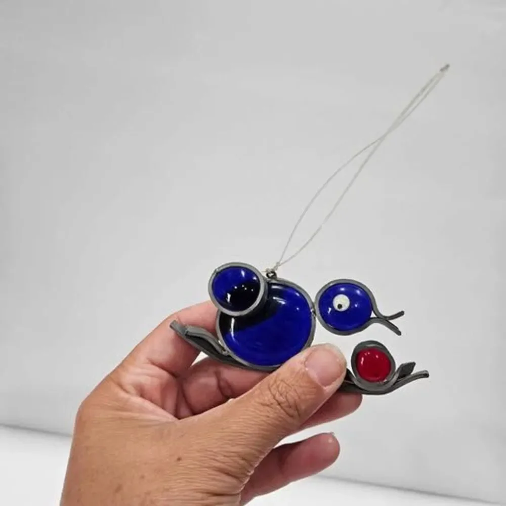 Stained glass bird ornament